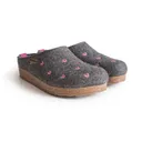 HAFLINGER Women's GZ Cuoricini Arch Support Wool Clogs - Haflinger