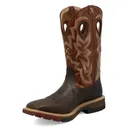 TWISTED X Mens Western Waterproof 12in Smokey Chocolate/Spice Work Boot (MXBW002) - Twisted X