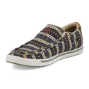 TWISTED X Womens Hooey Slip-On Loper Black /Yellow Multi Shoe (WHYC024) - Twisted X