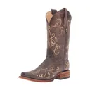 CIRCLE G by CORRAL Women's Distressed Brown/Bone Dragonfly Embroidery Boot (L5079-LD) - Corral