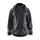 BLAKLADER Men's 4317 Black Hooded Rain Jacket With Reflective Details (431720039900) - Blaklader