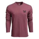 VORTEX Mens Diamond Crest Burgundy Heather LS T-Shirt (222-10-BHE) - Vortex