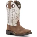 SMOKY MOUNTAIN BOOTS Kid's Drifter Brown Distress/Antique White Leather Western Boots (3108) - Smoky Mountain Boots