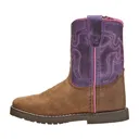 SMOKY MOUNTAIN BOOTS Toddler Girls Autry Brown Distress/Purple Leather Western Boots (3123T) - Smoky Mountain Boots