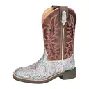 SMOKY MOUNTAIN BOOTS Girls Ariel Pastel Glitter/Brown Distress Leather Western Boots (3250) - Smoky Mountain Boots