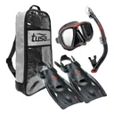 TUSA Powerview Adult Mask/Snorkel/Fins Travel Set (UP-2521B) - Tusa