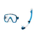 TUSA Freedom HD Fishtail Blue Diving Mask with Hyperdry Elite II Fishtail Blue Snorkel (M-1001-FB+SP-0101-FB) - Tusa