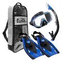 TUSA Visio Tri-Ex Adult Mask/Snorkel/Fins Travel Set (UP-3521QB) - Tusa