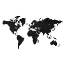 Woodary 3D Black Wooden Wall World Map for Home & Office - Size Options - Woodary