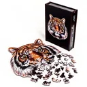 Woodary Tiger Realistic Wooden Jigsaw Puzzle for Adults w/ Gift Box, 148 Pieces - Woodary