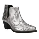 ROPER Women's Rowdy Metallic Silver Pointed Toe Boot (09-021-0981-2736-SI) - Roper