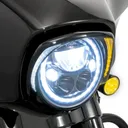 CIRO Fang LED Black Headlight Bezel with Amber Turn Signal for 2014-newer FLH Motorcycles (45206) - Ciro