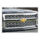 QAA Fits Chevrolet Silverado 2014-2015 2 piece Chrome Plated ABS Plastic Grill Overlay (SGC54184) - Qaa