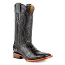 FERRINI Men's American Alligator Stallion Square Toe Black Western Boots (1079304) - Ferrini