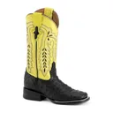 FERRINI Women's Colt Full Quill Ostrich S-Toe Black Boots (8019304) - Ferrini