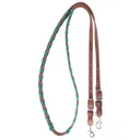 MARTIN SADDLERY Latigo Laced Barrel Rein 5/8in Thick Buckle And Keeper Snap Ends (BR58B) - Martin Saddlery