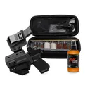 GRITR IWB Appendix Carry Kydex Right/Left Hand Holster for Glock 19 w/ Mag Carrier, Multi-Caliber Firearm Cleaning Kit & Gun Cleaner, Lubricant and Protectant | EDC Pistol Accessories for Men & Women - GRITR
