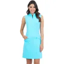 IBKUL Mini Check Sleeveless Mock Neck Dress (58754) - Ibkul