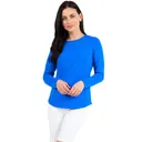 IBKUL Women's Long Sleeve Crew Neck with Mesh (83000) - Ibkul