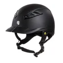 BACK ON TRACK Lynx Smooth Top Black Riding Helmet (492100) - Back On Track