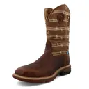TWISTED X Men's 12in Western Rustic Brown and Lion Tan Work Boot (MXBAW05) - Twisted X