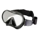 TUSA Ino Black Silicone/Black Diving Mask with Fabric Strap (M-1011QBF-BK) - Tusa