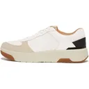 FITFLOP Women's Rally Evo Leather/Mesh/Suede Urban White/Black Sneakers (HE6-328) - Fitflop
