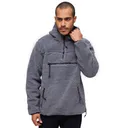 BRANDIT INDIVIDUAL WEAR Men's Hooded Fleece Quarter Zip Black Pullover (5023-11002) - Brandit Individual Wear
