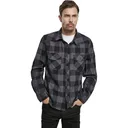BRANDIT INDIVIDUAL WEAR Men's Flannel Check Black/Gray Charcoal Long Sleeve Shirt (4002-12028) - Brandit