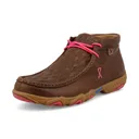 TWISTED X Women's Chukka Driving Moc Dark Tan and Pink Casual Shoes (WDMX004) - Twisted X