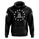 WE THE PEOPLE HOLSTERS Betsy Ross Gadsden Flag Black Hoodie (HOODX-K_0109-W-FL) - We The People Holsters