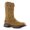 FRYE SUPPLY Men's Safety-Crafted 10" Brown/Black Western Work Boots with Steel Wellington (FR40101) - Frye