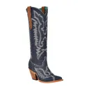 CORRAL Women's White Embroidery Denim Tall Top Pointed Toe Cowboy Boots (Z5226) - Corral