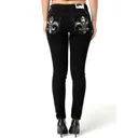 MISS ME Women's Fleur De Colby Aztec Print Medium Blue Mid-Rise Straight Jeans (M9376T) - 