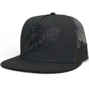 LOST CALF Blackout Tribe Black Flat Cap (LCF00035) - Lost Calf
