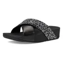 FITFLOP Womens Lulu Crystal-Mix Metallic Cross Slides Sandals (JL1) - Fitflop