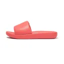 FITFLOP Women's iQushion D-Luxe Rosy Coral Padded Leather Slides (HE4-B09) - Fitflop