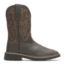WOLVERINE Men's Rancher Square-Toe Steel-Toe Wellington Dark Brown/Rust Work Boots (W10702) - Wolverine Footwear