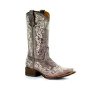 CORRAL Girl's Brown Embroidery Square Toe Cowboy Boots (A2980-TN) - Corral