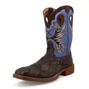 TWISTED X Men's 11in Tech X Saddle/Iron Grey Ostrich/Sky Blue Western Boots (MXTR020) - Twisted X