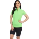 IBKUL Women's Short Sleeve Zip Mock Neck (87000) - Ibkul