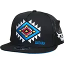 LOST CALF Bullseye Black Flat Cap (LCF00015) - Lost Calf