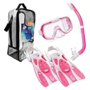 TUSA Mini-Kleio Hyperdry Youth Mask/Snorkel/Fins Travel Set (UP-0201C) - Tusa