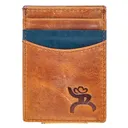 HOOEY Roughy Crazy Horse Money Clip with Black Leather Pocket (RMC005-TNBK) - Hooey