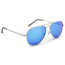 OPTIC NERVE Unisex Estrada Silver/Brown/Blue Mirror Lens Polarized Sunglasses (22781) - Optic Nerve