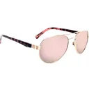 OPTIC NERVE Women's Lacuna Shiny Gold/Smoke/Gold Mirror Lens Polarized Sunglasses (21939) - Optic Nerve
