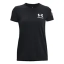 UNDER ARMOUR Women's UA Freedom Banner Medium Black/White T-Shirt (1370819-001-MD) - Under Armour