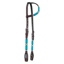 CIRCLE Y Turquoise Roundup One Ear Chocolate Headstall (1025-15-SC) - Circle Y