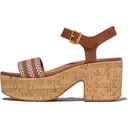 FITFLOP Women's Platfforms V-Weave/Leather Heeled A/Strap Sandals (E3Z) - Fitflop