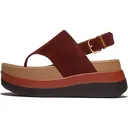 FITFLOP Women's F-Mode Stack Suede Back-Strap Chocolate Toe-Post Sandals (E2H-D07) - FitFlop